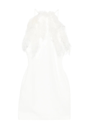The Attico feather-trim mini dress - White