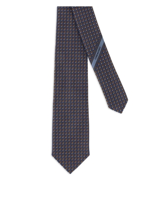 Ferragamo geometric-pattern silk tie - Blue
