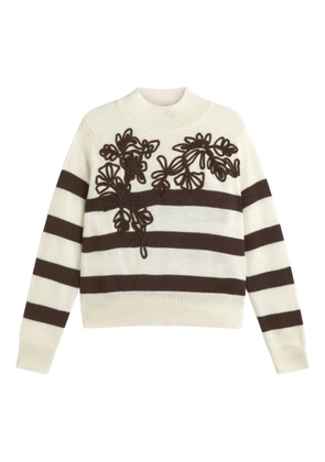 ERMANNO FIRENZE floral-embroidered sweater - Neutrals