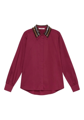 MALIPARMI embellished-collar shirt - Red