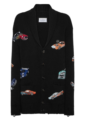 Philipp Plein car-intarsia cardigan - Black