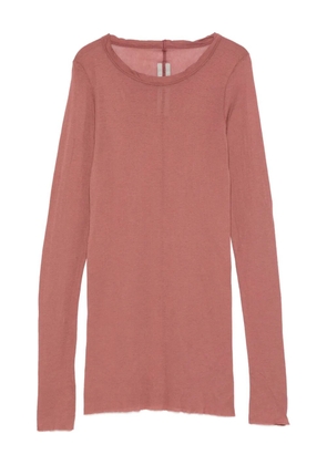 Rick Owens raw-edge long-sleeve T-shirt - Pink