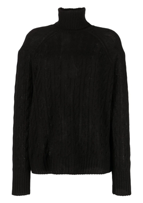 ETRO cable-knit roll-neck jumper - Black