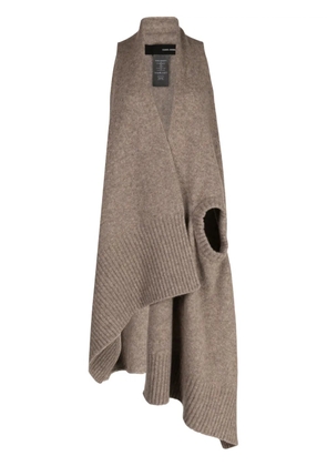 Isabel Benenato asymmetric sleeveless vest - Brown