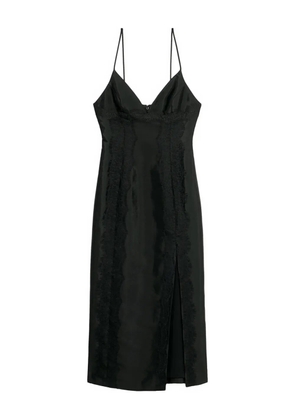 Blumarine lace-detail slit midi dress - Black