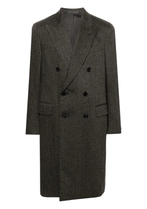 Caruso herringbone coat - Black