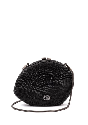 Isla rhinestone-embellished clutch bag - Black