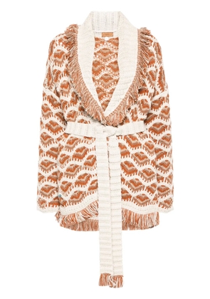 Alanui Hawa Mahal patterned-intarsia cardigan - Neutrals