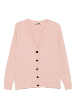 Jil Sander button ribbed hem cardigan - Pink