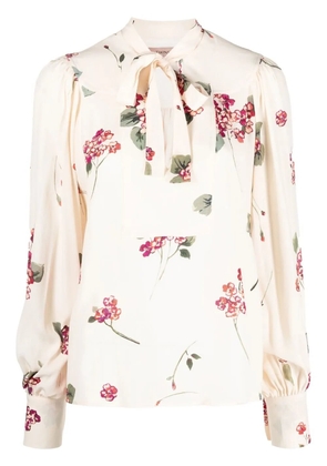 TWINSET floral-print pussy-bow blouse - Neutrals