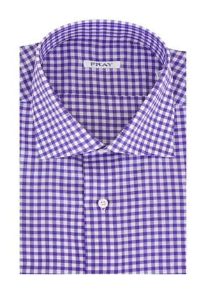 Fray checked cotton shirt - Purple