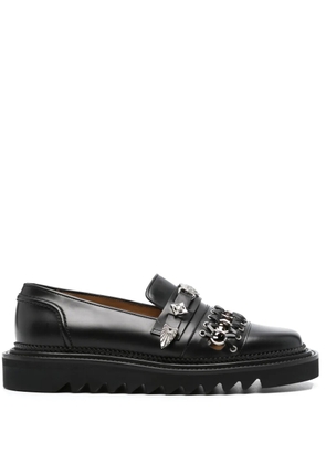 Toga Virilis stud-embellished leather loafers - Black