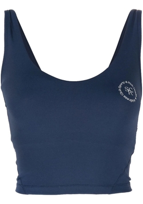 Sporty & Rich logo-print detail tank top - Blue