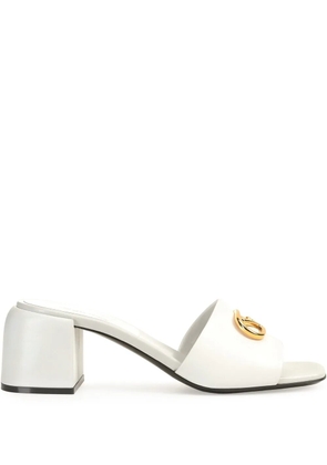 Sergio Rossi 55mm Surge leather mules - White