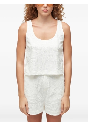 Osklen floral-jacquard top - White