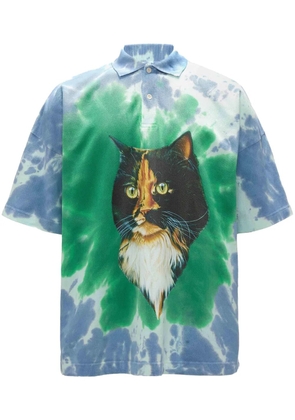 JW Anderson tie-dye organic cotton polo shirt - Blue