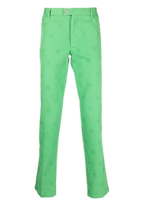 Philipp Plein skull embroidery straight-leg trousers - Green
