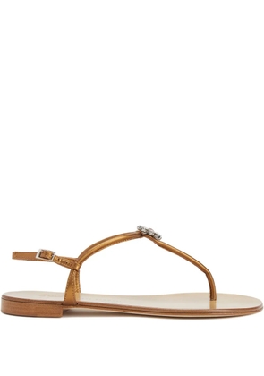 Giuseppe Zanotti Geltrude crystal-flower sandals - Brown