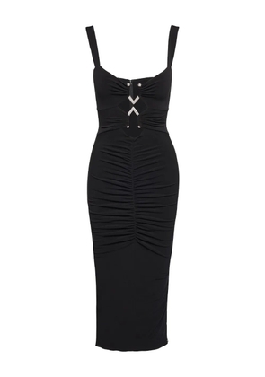 NISSA embellished ruched midi dress - Black