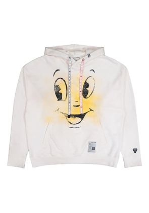 Maison MIHARA YASUHIRO printed distressed hoodie - White