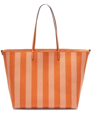 FENDI large Roll striped tote bag - Orange