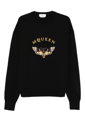 Alexander McQueen Moth-motif cotton sweatshirt - Black