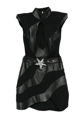MITILIANE COUTURE leather inserts starfish belt dress - Black