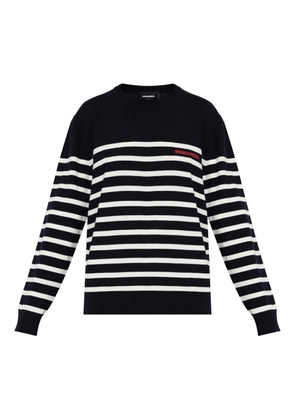 DSQUARED2 striped-pattern wool sweater - Blue