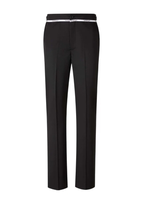 Off-White logo embroidery trousers - Black