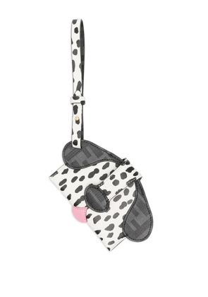 FENDI Best Friends Forever dog-head strap card case - White