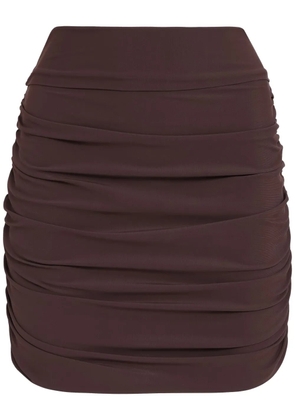 Amir Slama draped mini skirt - Brown
