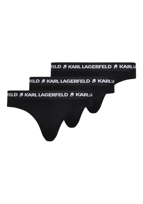 Karl Lagerfeld logo-waistband briefs (pack of three) - Black