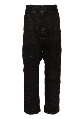 Boris Bidjan Saberi asymmetric drop-crotch jeans - Black