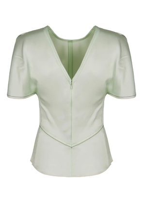 Victoria Beckham crew-neck short-sleeve blouse - Green