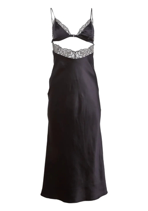 Fleur Du Mal Rose beaded slip dress - Black