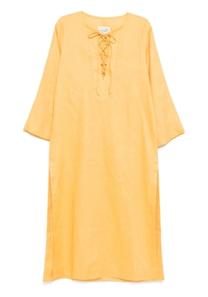 Bambah linen tied dress - Yellow