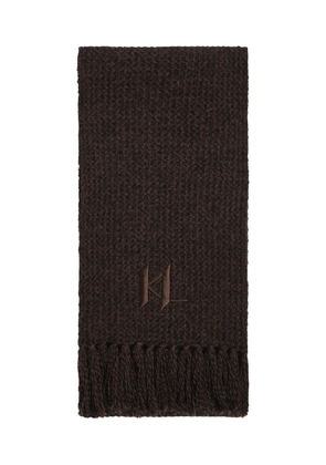 Karl Lagerfeld monogram fringed scarf - Brown