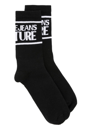 Versace Jeans Couture logo-intarsia knitted socks - Black