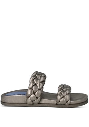 Bird&Co braided leather slides - Silver