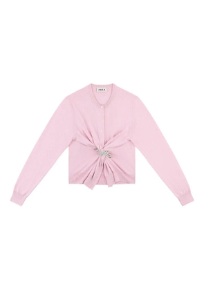 AREA crystal-knot cardigan - Pink