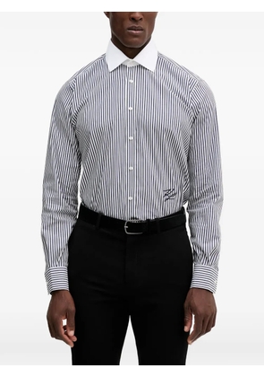 Karl Lagerfeld striped embroidered shirt - White