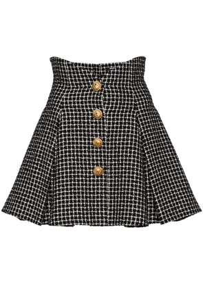 Balmain tweed tulip mini skirt - Black