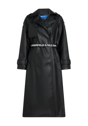 Karl Lagerfeld Jeans faux-leather trench coat - Black