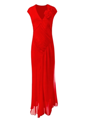 Alejandra Alonso Rojas draped chiffon dress - Red