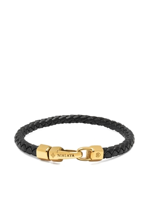 Nialaya Jewelry braided leather bracelet - Black