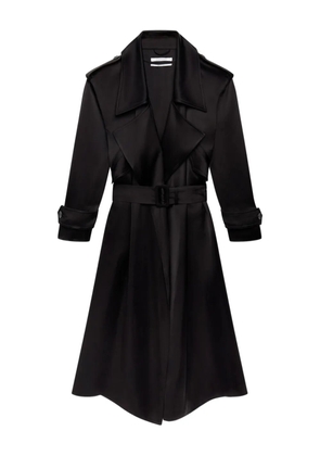 Another Tomorrow satin-finish trench coat - Black