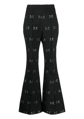 Macgraw Circa 72 patterned jacquard flared trousers - Black