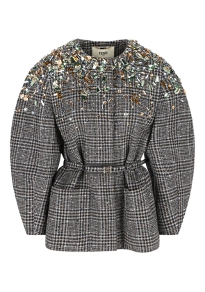FENDI crystal-embellished jacket - Grey