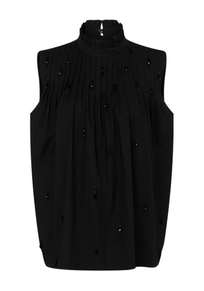 Moschino embroidered poplin top - Black