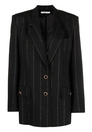Alessandra Rich striped single-breasted blazer - Black